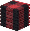 Homaxy 100% Cotton Waffle Weave Check Plaid Dish Cloths, 12 x 12 Inches by Homaxy