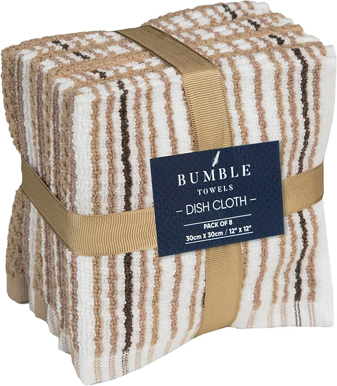 Bumble Premium Dish Cloths Towel 12"x12" | 100% Natural Ring Spun Cotton Tea - Image 3