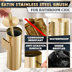 Gold Toilet Brush and Holder Set - Image 3