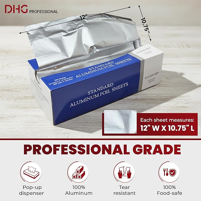 Pre-Cut Aluminum Foil Sheets, Foil Pop Up Sheets Aluminum Foil 12" x 10.75" - Image 2