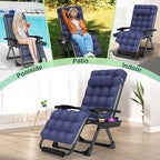 Suteck Oversized Zero Gravity Chair,29In XL Lounge Chair w/Removable Cushion&Headrest, Reclining Camping Chair w/Upgraded Lock and Footrest, Reclining Patio Chairs Recliner for Indoor Outdoor - Image 9