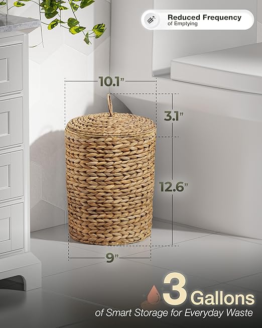 BLUEWEST 3 Gallons Wicker Trash Can - Image 4