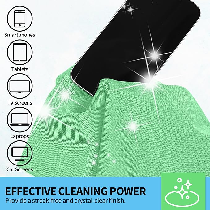 HOMERHYME Microfiber Cleaning Cloth, 10 Pack Glasses Cleaning Cloth, Streak - Image 4