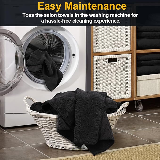 Salon Towels 24 Pack, Microfiber Barber Towels Bulk, Hair-Drying Cloth Super - Image 5