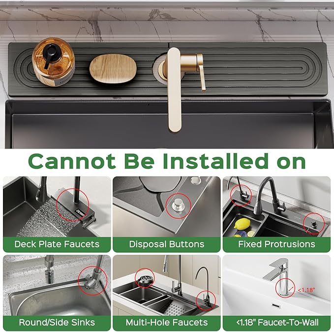 23.6 Inch Stone Faucet Mat for Kitchen Sink Splash Guard - Image 6