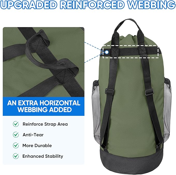 BALEINE 150L Laundry Bag Backpack, 900D Oxford Fabric Large Travel Laundry Bags - Image 2