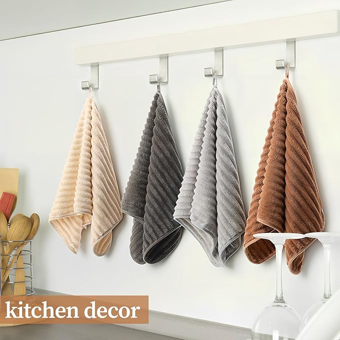 4 Pcs Hand Towel for Bathroom 14 x 30 Inch Neutral Microfiber Quick Dry - Image 4
