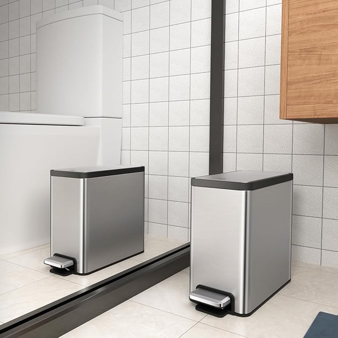EKO 2 Pack Small Bathroom Trash Can - Image 2