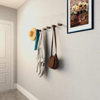 Wood Wall Hooks 6 Pack, Natural Wooden Coat Hooks Wall Mounted, Handmade Rustic - Image 2