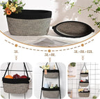 Hanging Storage Baskets, Over the Door Basket, Cotton Wall Baskets Storage - Image 2