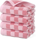 Jacquotha Soft Cotton Hand Towels in Pink Checkered by Jacquotha