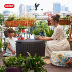 Keter Circa 37 Gallon Deck Box Organizer, Works as Ottoman Chair or Side Table, Brown – Large Resin Round Outdoor Storage and Seating for Garden, Pool, and Patio - Image 13