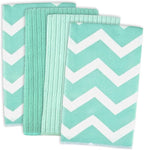 DII Cleaning Collection Multi-Purpose Microfiber, Aqua Chevron, Dishtowel Set by DII