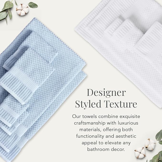 NY Loft 100% Cotton Hand Towel 6 Pack | Super Soft & Absorbent Quick-Dry Hand - Image 5
