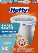 Hefty Small Trash Bags, Ocean Water Scent, 4 Gallon by Hefty