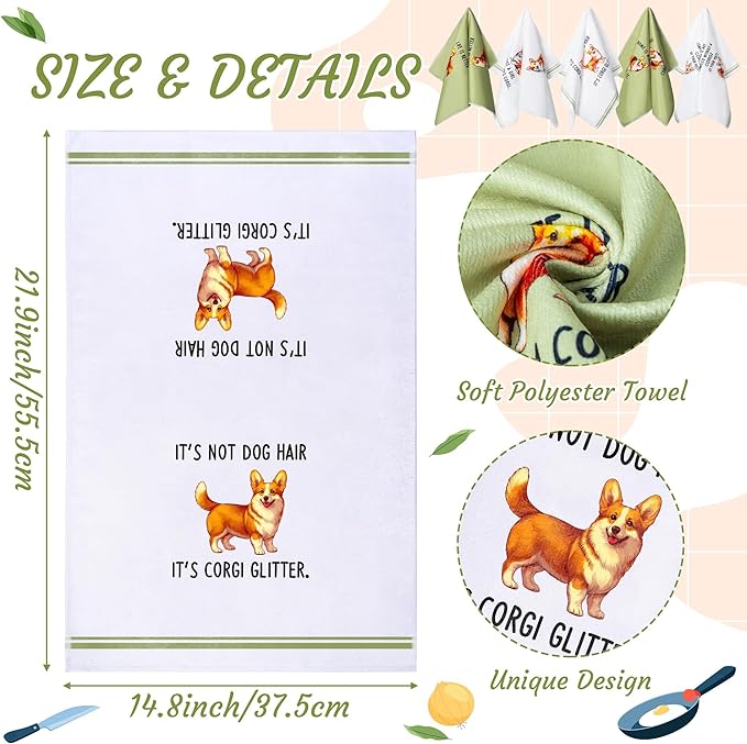R Horse Funny Corgi Kitchen Dish Towels - Image 2