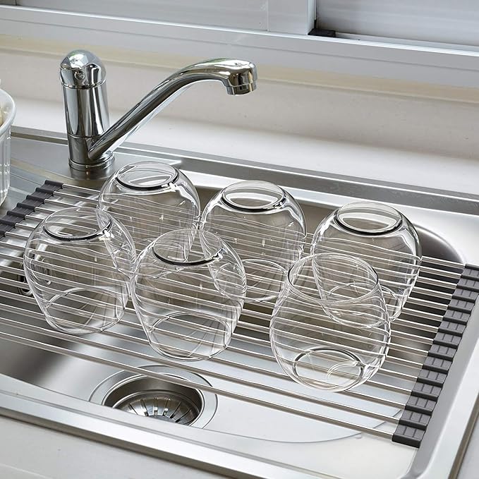 Ahyuan Roll up Dish Drying Rack Over The Sink Kitchen Roll up Sink Drying Rack - Image 2