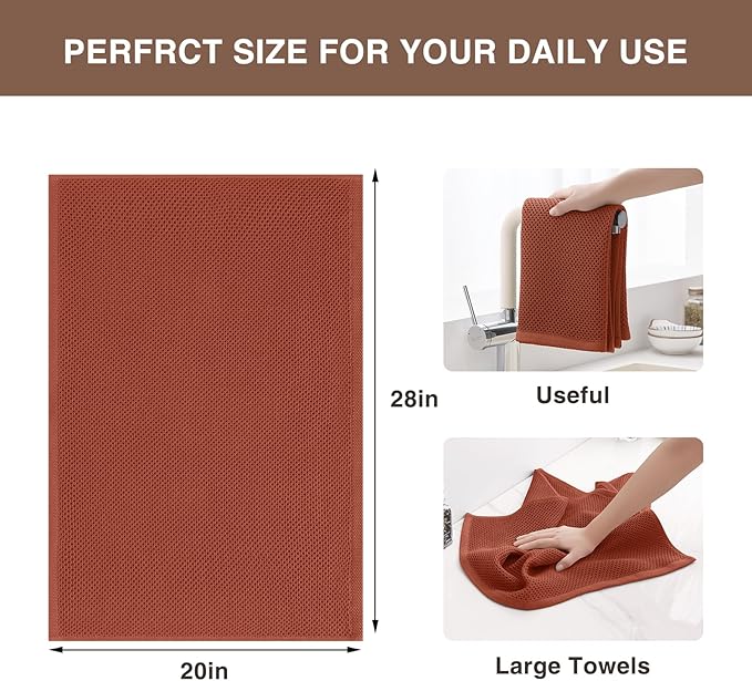 Homaxy 100% Cotton Waffle Weave Kitchen Dish Towels, Ultra Soft Absorbent Quick - Image 3