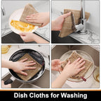 Mordimy 100% Cotton Terry Cloth Dish Cloths, Soft and Absorbent Checkered Dish - Image 4