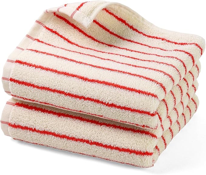 Jacquotha Striped Hand Towels Set of 2, Vintage Bathroom & Kitchen Decor by Jacquotha