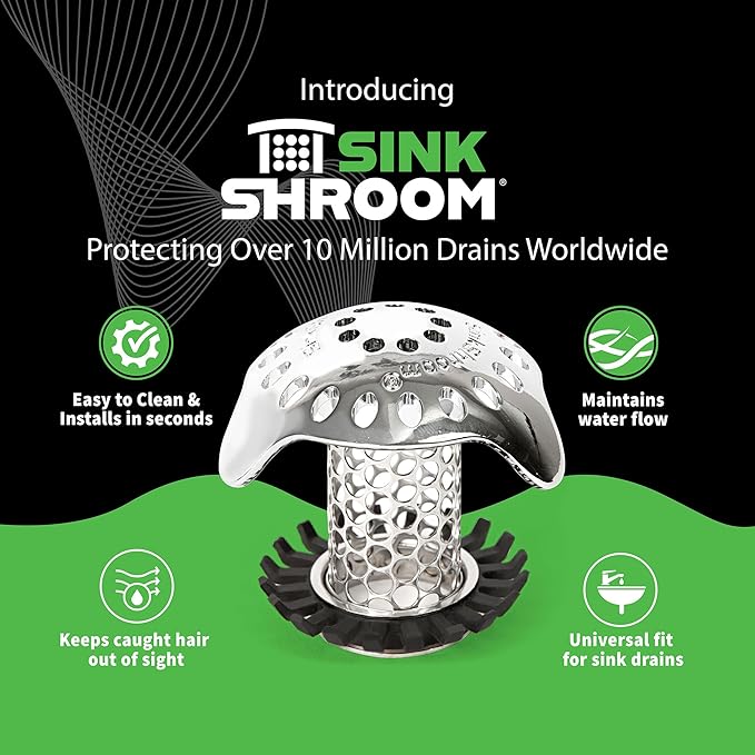 SinkShroom Ultra Revolutionary Bathroom Sink Drain Protector, Stainless Steel - Image 2