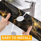 2 Pack Marble Texture Sink Splash Guard Faucet Mat Liquid Gold Marble Texture - Image 4