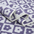 Jacquotha Cotton Hand Towels Lilac Checkered Floral - Image 6