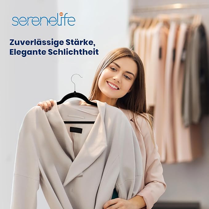 SereneLife Premium Non-Slip Velvet Hangers-Space Saving Heavy Duty Slim Suit - Image 10