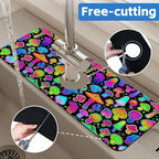 Bright Neon Mushroom Kitchen Sink Splash Guard Absorbent Fast Drying Mat Faucet - Image 7