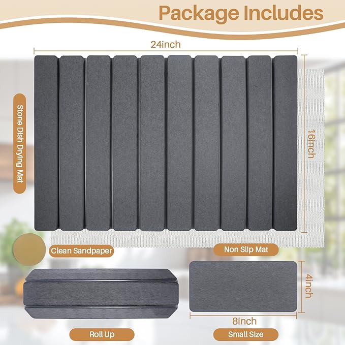2 PCS Quick Dry Stone Dishes Mats - Image 3