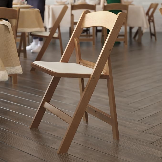 Flash Furniture Hercules Commercial Indoor/Outdoor Folding Event Chair, Wood Look, Weather-Resistant, Lightweight Design, Versatile Use, Set of 2, Chestnut - Image 6