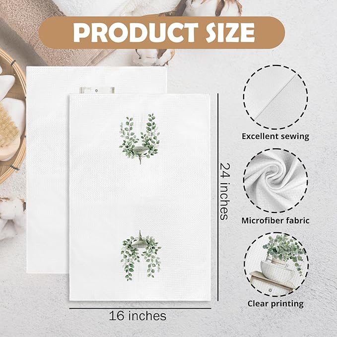Sage Green Eucalyptus Hand Towels - Image 7