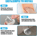 Qunclay 6 Pieces Floor Door Stopper No Drill Shower Door Stopper Self Adhesive - Image 3