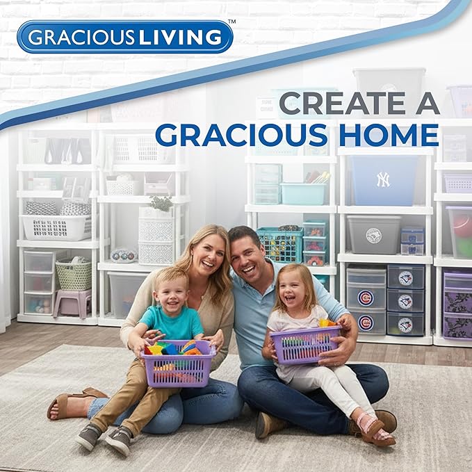 Gracious Living 4 Shelf Knect-A-Shelf Ventilated Light Duty Storage Home Organizer with Adjustable Shelves for Garage, Basement, and Laundry, White - Image 6
