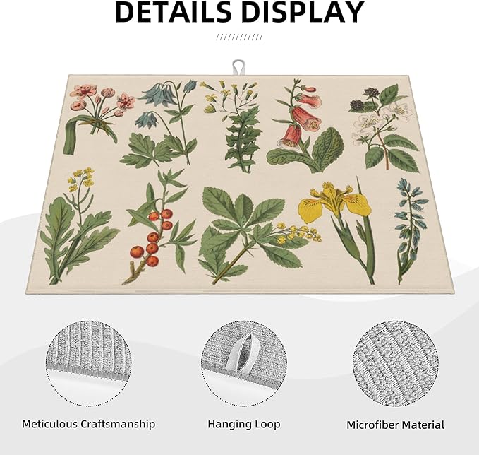 Plants Herbs Floral Dish Drying Mats - Image 3
