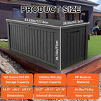 TARKARI 180 Gallon Lockable Resin Deck Box, Waterproof & UV-Resistant Outdoor Storage Box for Outdoor Cushion Storage, Garden Tools & Pool Accessories Storage, Black - Image 2