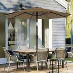AreShark 9 FT Patio Umbrella for Outdoor, Outdoor Table Umbrella with Push Button Tilt and Crank, Outdoor Patio Umbrellas with 8 Sturdy Ribs for Market, Garden, Pool (Khaki) - Image 2