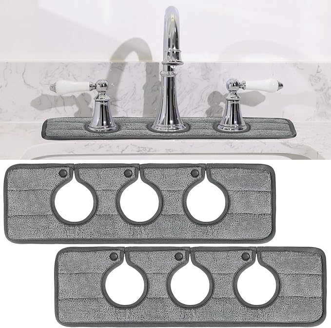 2 Pcs Faucet Mat for Kitchen Sink Splash Guard for Kitchen Sink Faucet Dish by Teenyyou