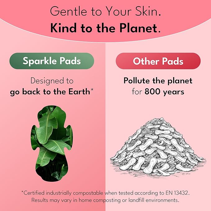 Sparkle Sanitary Pads for Women Overnight, Plant-Based Maxi Pads - Image 6