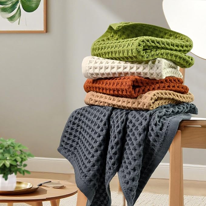 Jacquotha Waffle Hand Towel Set – Cotton Soft Lint-Free Quick Drying Towels - Image 4