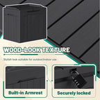 Devoko 30 Gallon Resin Deck Box 2 Pack Outdoor Indoor Waterproof Storage Box for Patio Furniture Pool Accessories Storage for Cushion Garden Tools (Black, 2 Pack) - Image 2