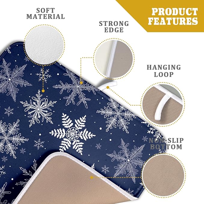 Winter blue Snowflake Dish Drying Mat - Image 4