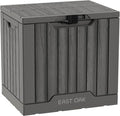 EAST OAK Outdoor Storage Box | 31 Gallon Deck Box Indoor and Outdoor Use | Waterproof Resin Storage Bin with Latch for Patio Cushions, Gardening Tools | UV Resistant | Deep Grey by EASTOAK