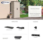 Suncast Vertical Outdoor Storage Shed with All-Weather Construction, Vanilla - Image 9