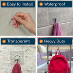 GLUIT Adhesive Wall Hooks for Hanging Heavy Duty 22 lbs Hooks for Walls No - Image 6