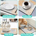 Dish Drying Mat for Kitchen Counter Matt, Super Absorbent Non-slip Rubber Backed - Image 6