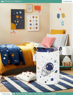 FANKANG Storage Basket, Nursery Hamper Canvas Laundry Basket Foldable - Image 4