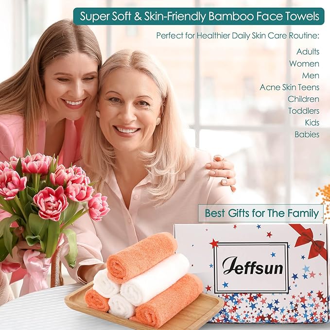 Wash Cloths 6 Pack, Super Soft and Gentle Face Towels on Sensitive Skin - Image 5