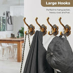 3 Pack Coat Hooks Metal Vintage Swan Shape Hooks, Heavy Duty Large Double Hook - Image 5