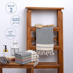 Evelynen Turkish Hand Towels for Bathroom & Kitchen Towels Decorative Set of 2 - Image 3